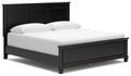Lanolee King Panel Bed in Black, angle view