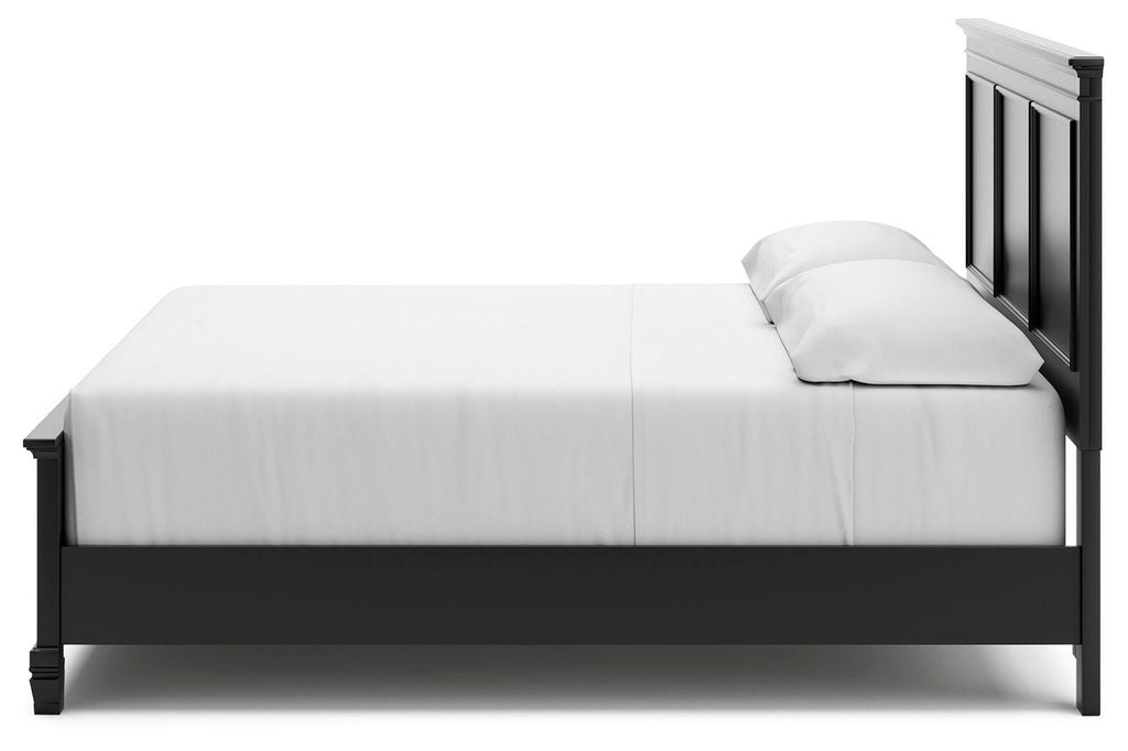 Lanolee King Panel Bed in Black, alternate side view