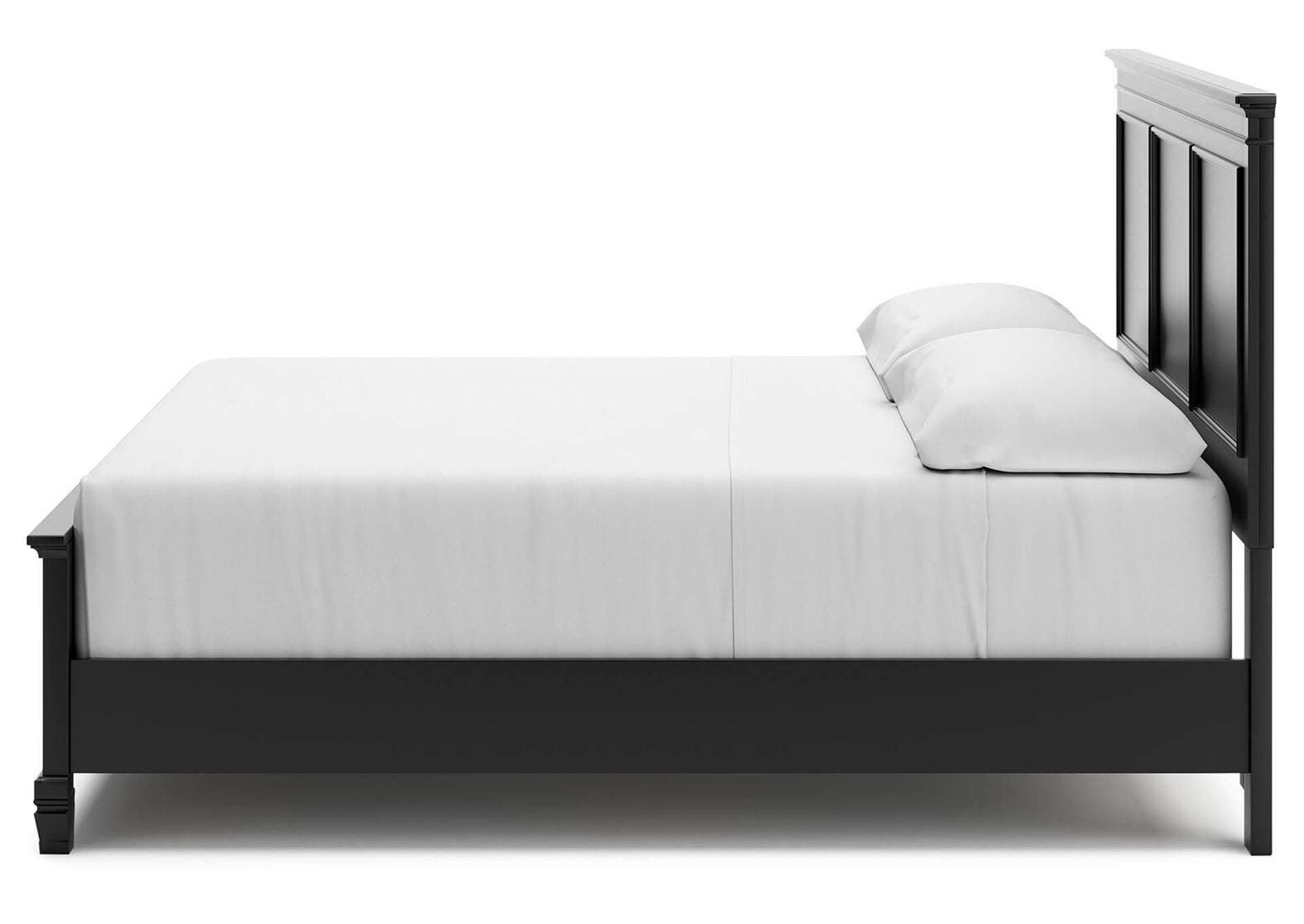 Lanolee King Panel Bed with Mirrored Dresser and 2 Nightstands side view
