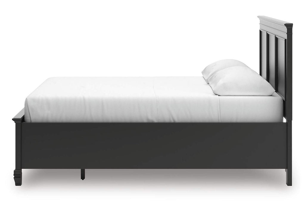 Lanolee California King Panel Storage Bed and Dresser side view