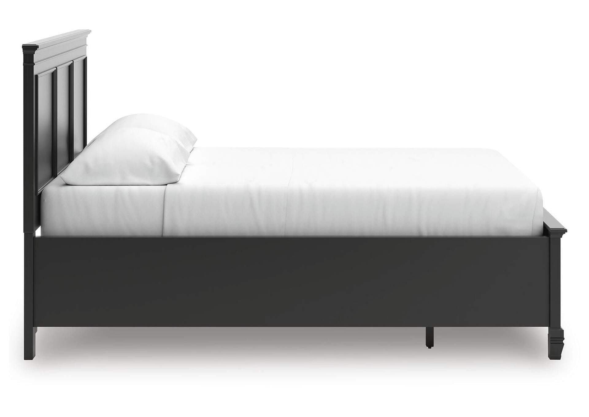 Lanolee California King Panel Storage Bed, Dresser, Mirror and Nightstand side view
