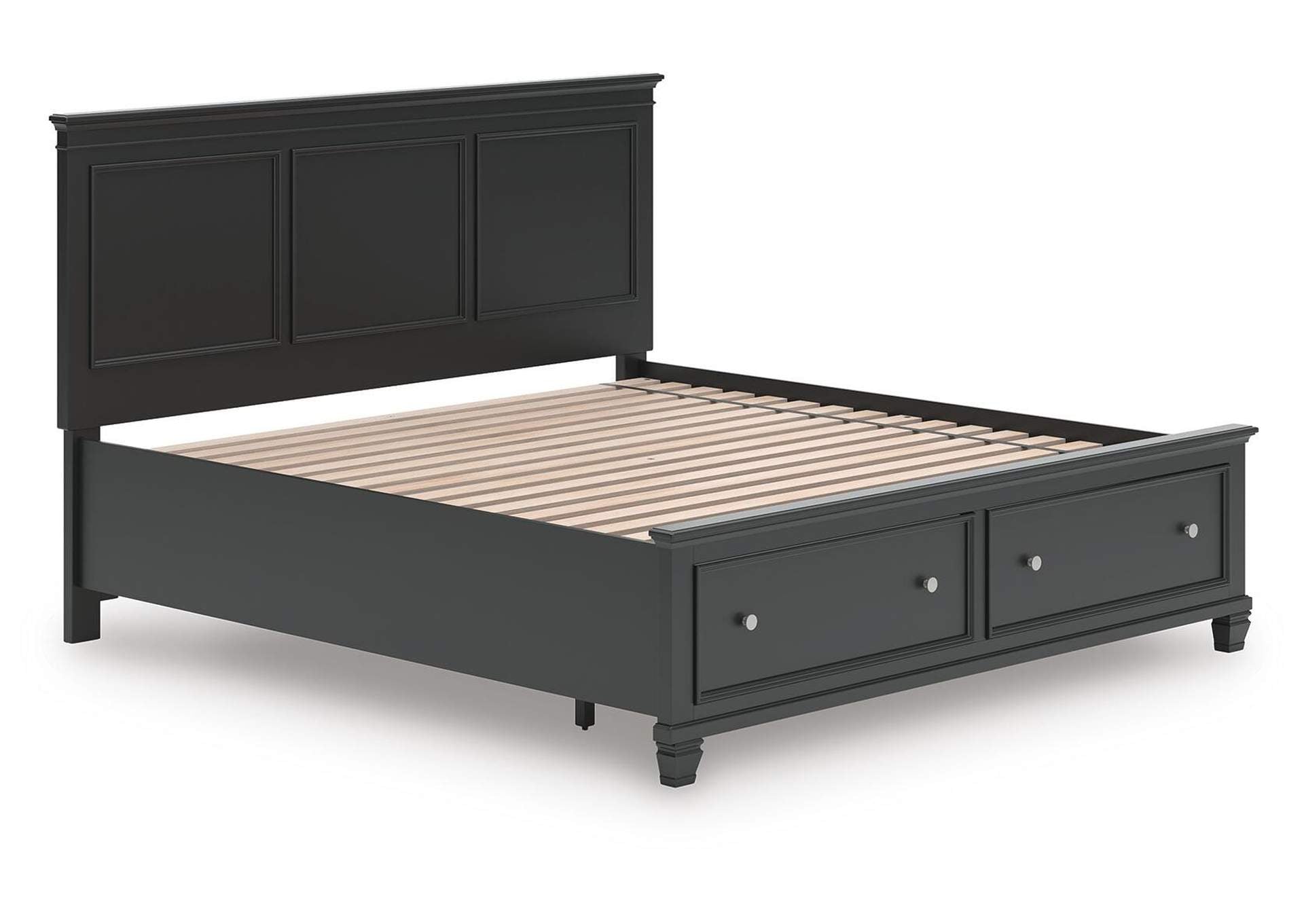 Lanolee King Panel Storage Bed angled view