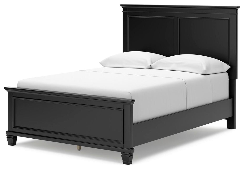 Lanolee Full Panel Bed in Black, angle view