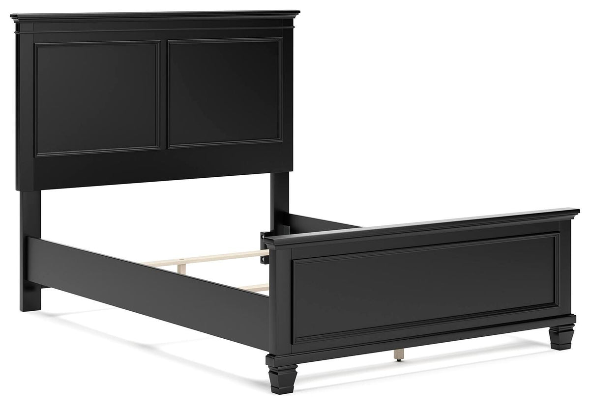 Lanolee Full Panel Bed in Black, angle view