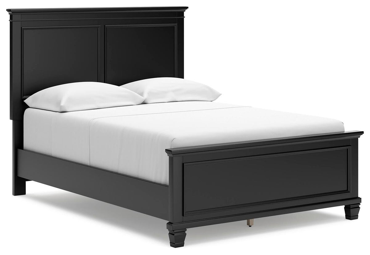Lanolee Full Panel Bed in Black, angle view
