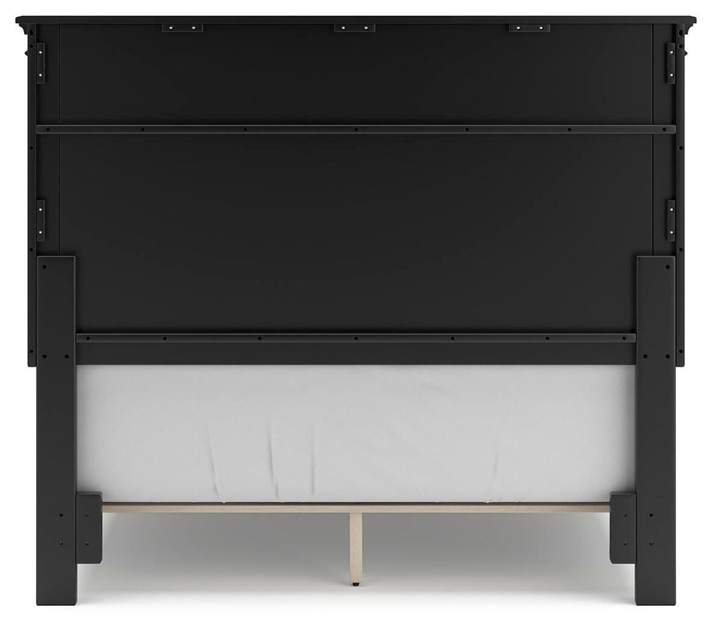 Lanolee Full Panel Bed in Black, back view