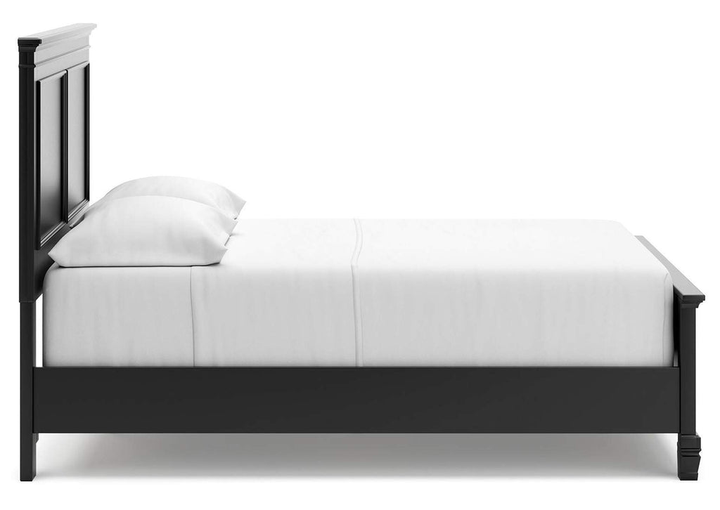 Lanolee Full Panel Bed with Mirrored Dresser, Chest and 2 Nightstands side view