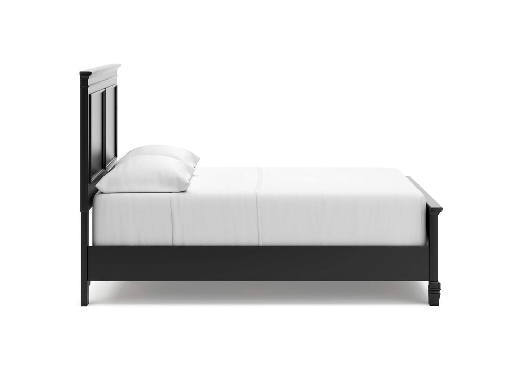 Lanolee Full Panel Bed with Mirrored Dresser and Chest side view