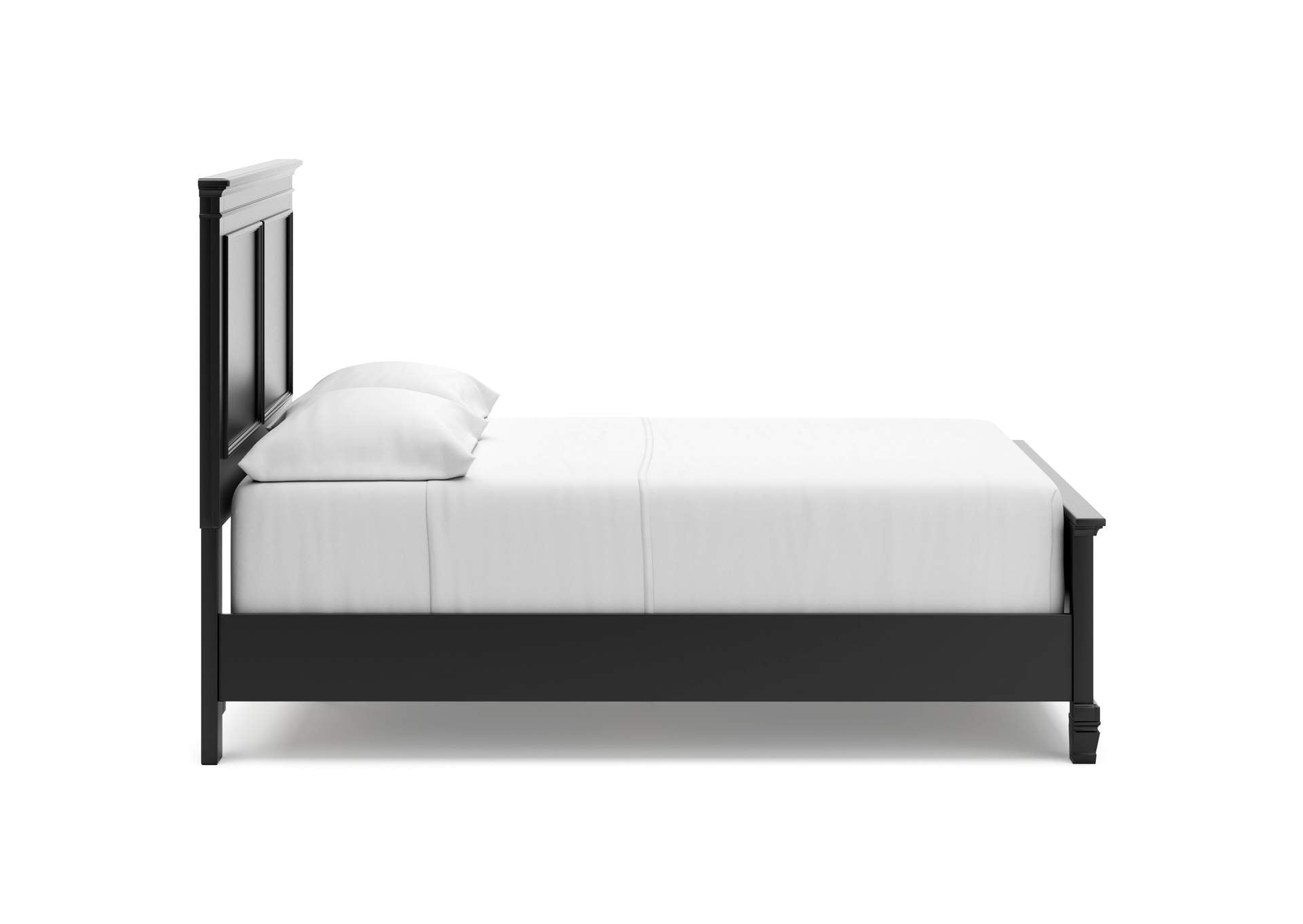 Lanolee Full Panel Bed with Mirrored Dresser and Chest side view