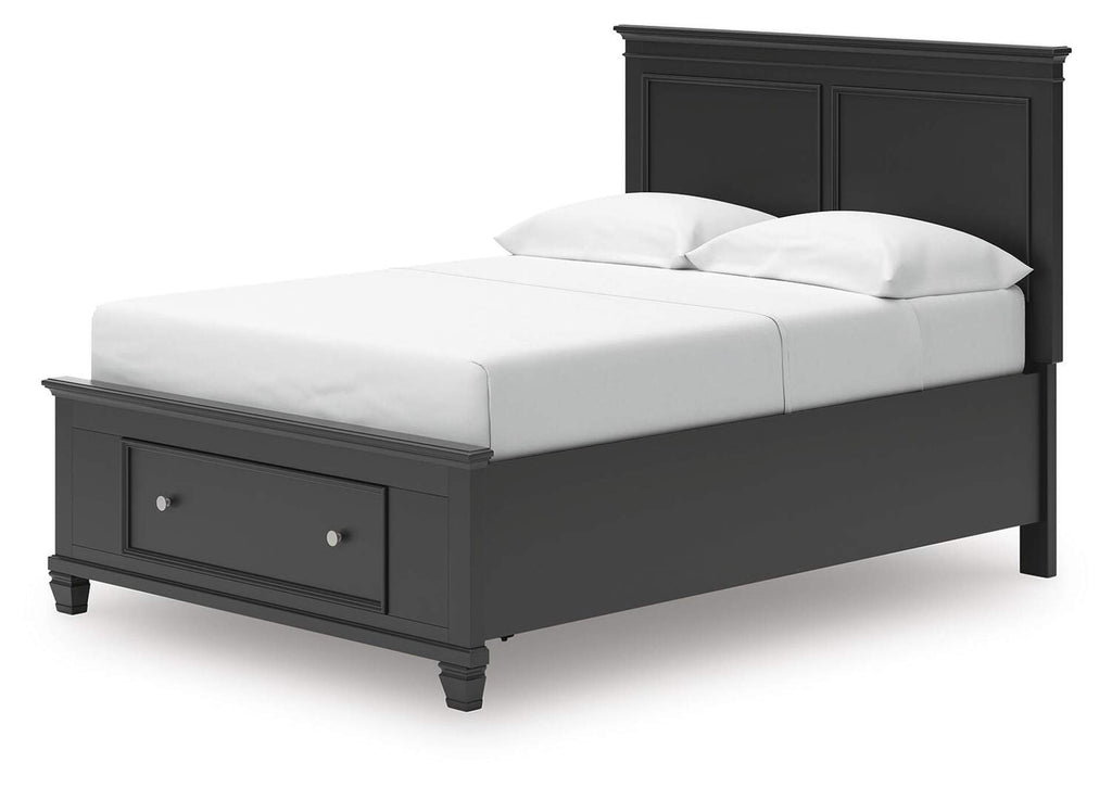 Lanolee Full Panel Storage Bed angled view