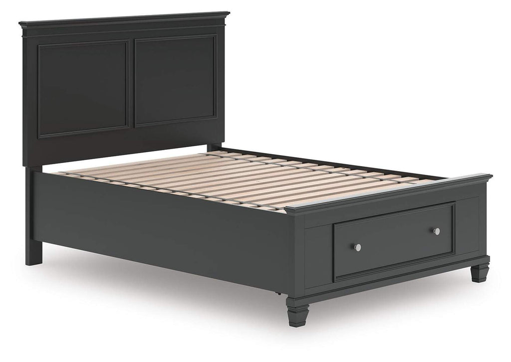 Lanolee Full Panel Storage Bed and Dresser angled view