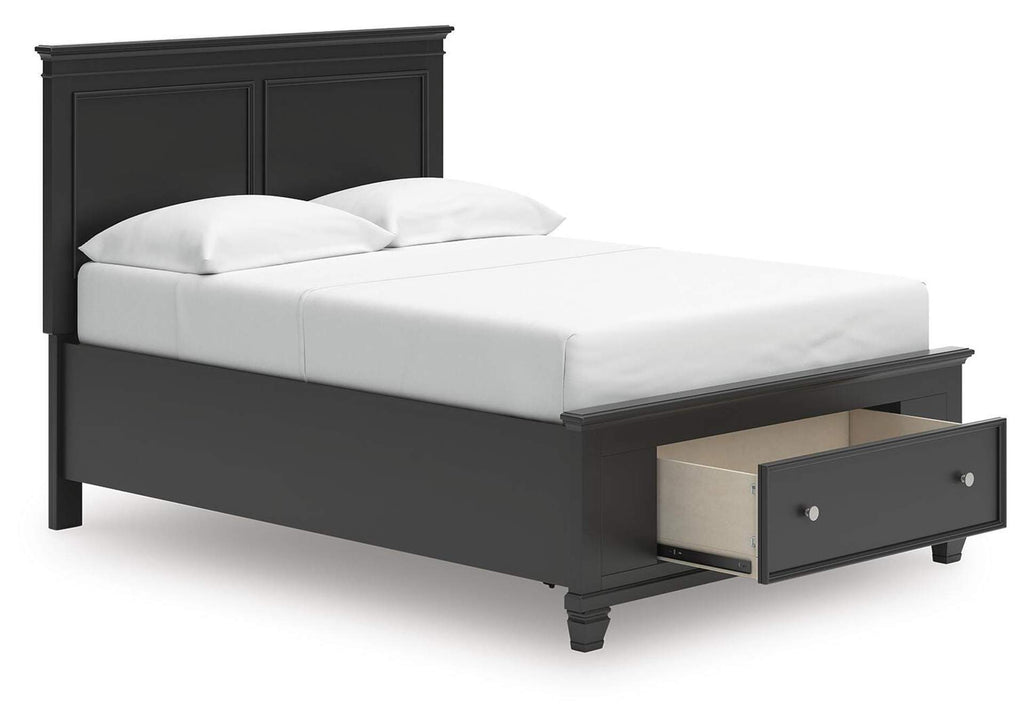 Lanolee Full Panel Storage Bed, Dresser and Nightstand angled view