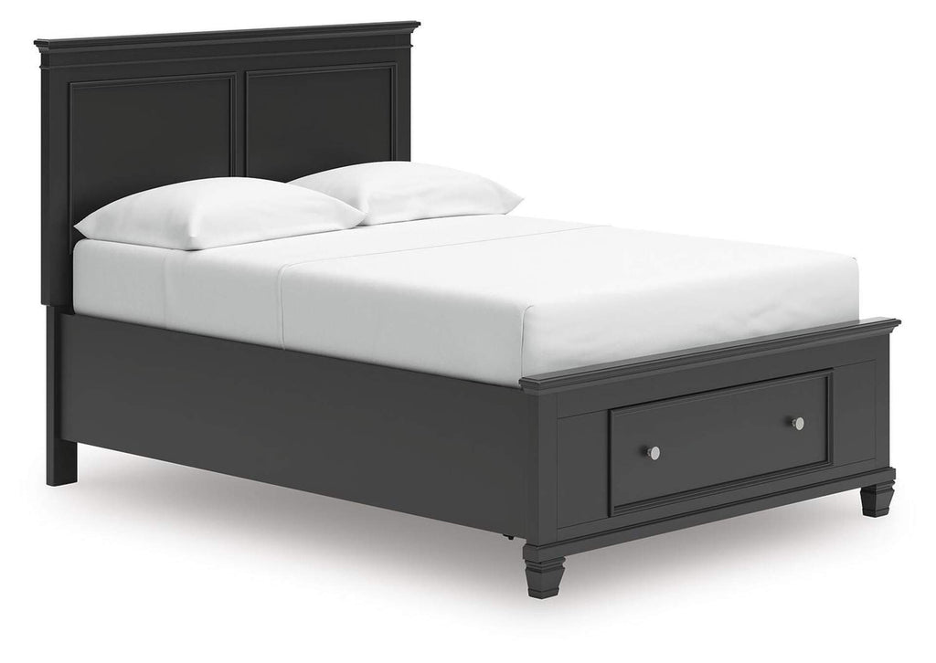 Lanolee Full Panel Storage Bed, Dresser and Nightstand angled view