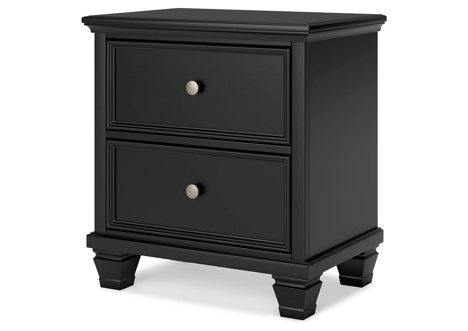 Lanolee California King Panel Bed with Mirrored Dresser and 2 Nightstands angled view