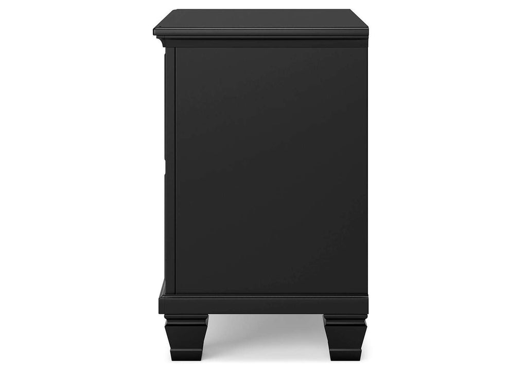 Lanolee Twin Panel Bed with Mirrored Dresser and 2 Nightstands side view