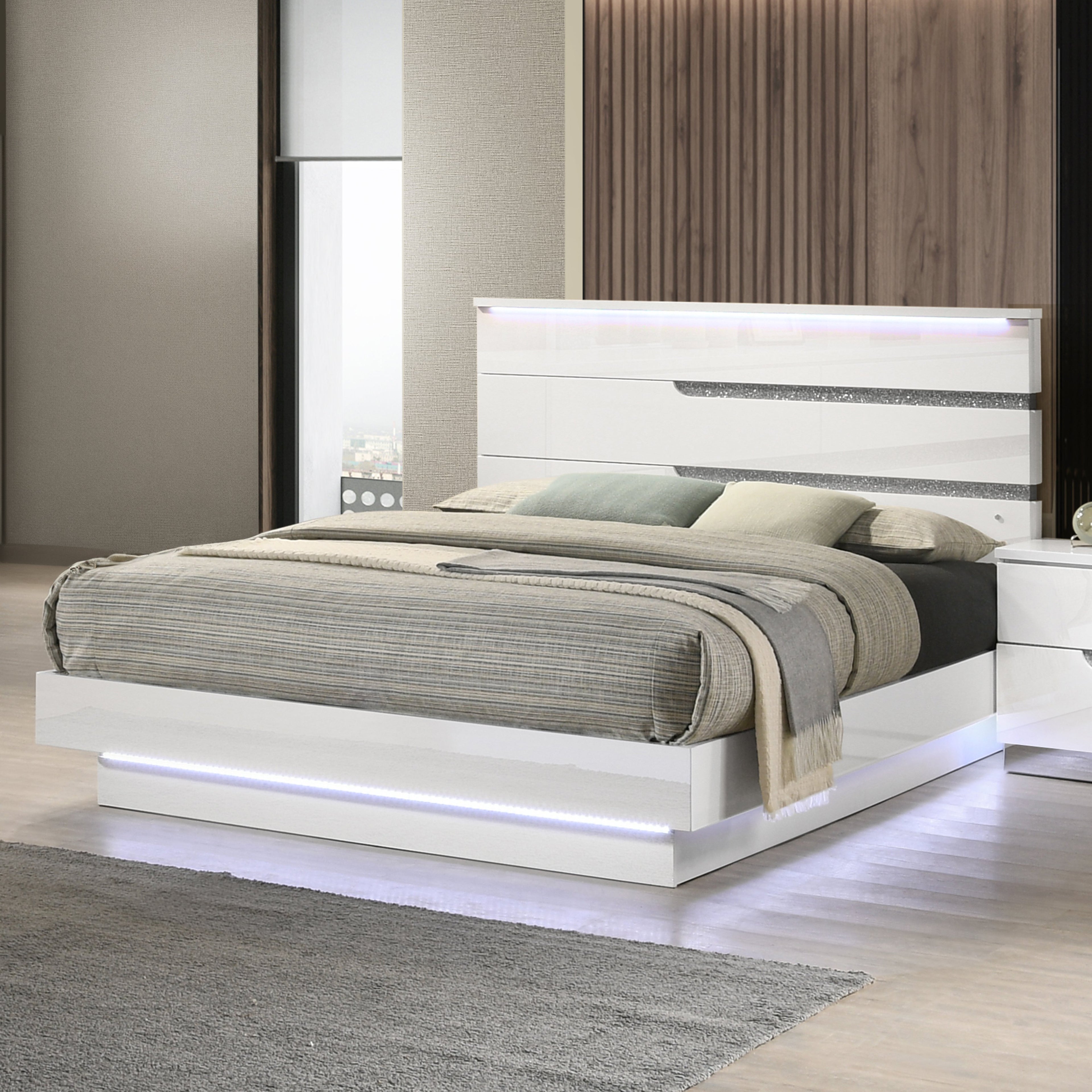 Paradox Platform Bed King Bed - White