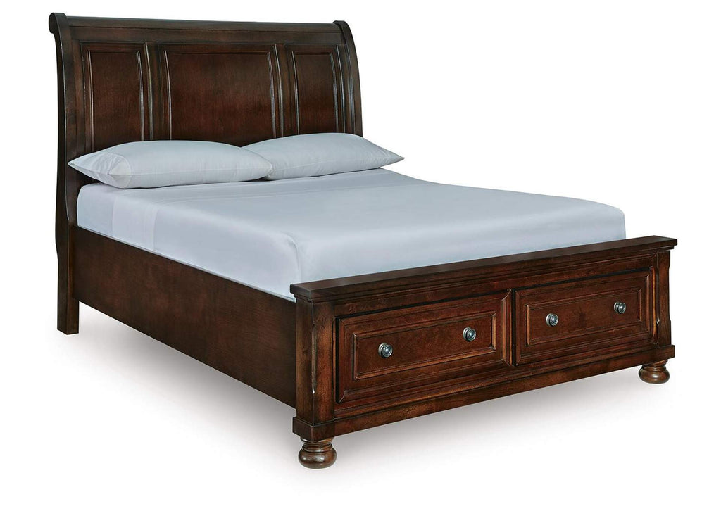 Porter Queen Sleigh Storage Bed angled view