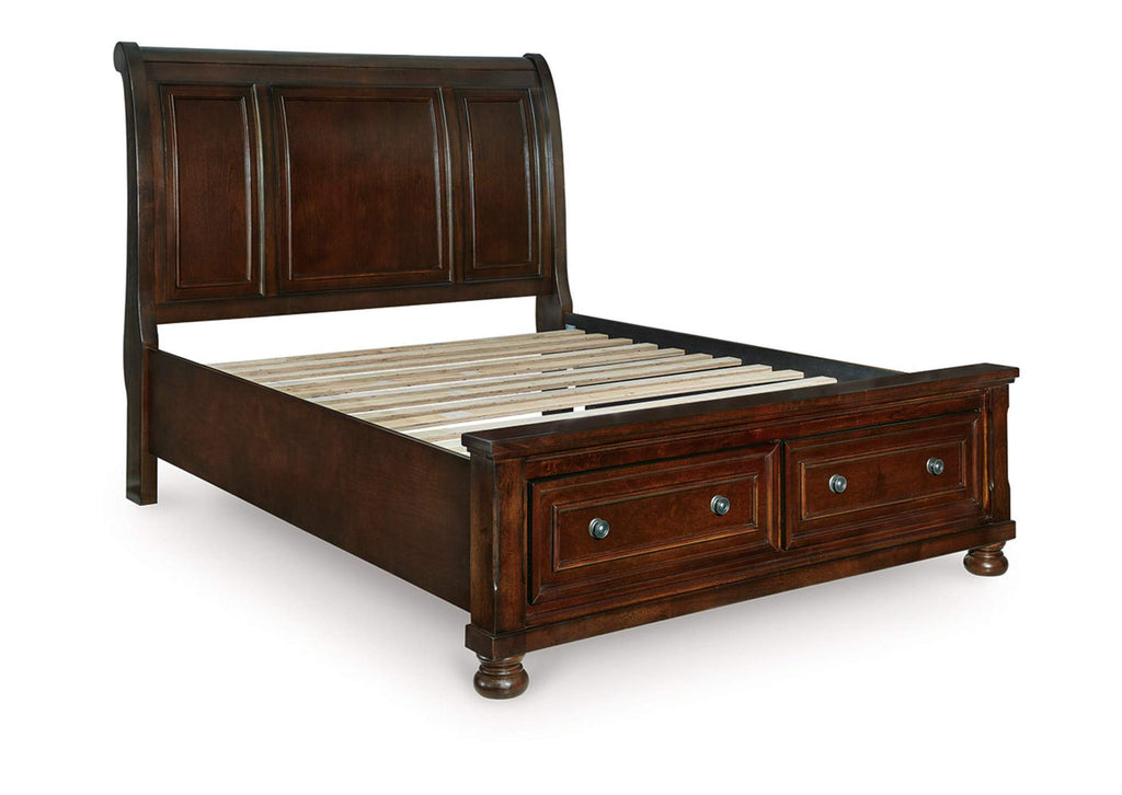 Porter Queen Sleigh Storage Bed angled view