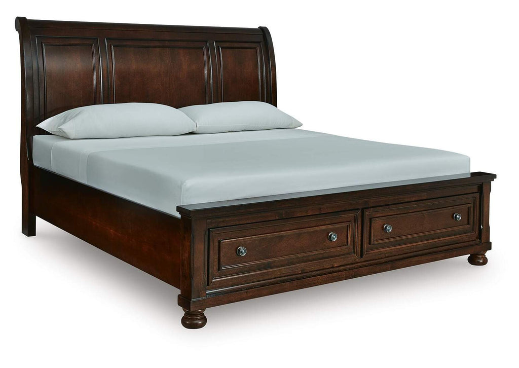 Porter King Sleigh Storage Bed angled view