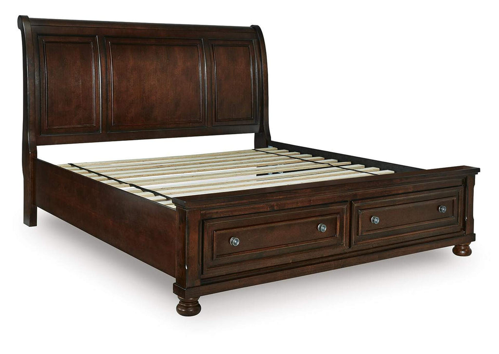 Porter King Sleigh Storage Bed angled view
