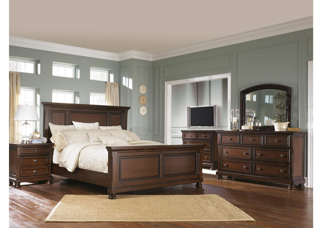 Porter King Panel Bed with Mirrored Dresser
