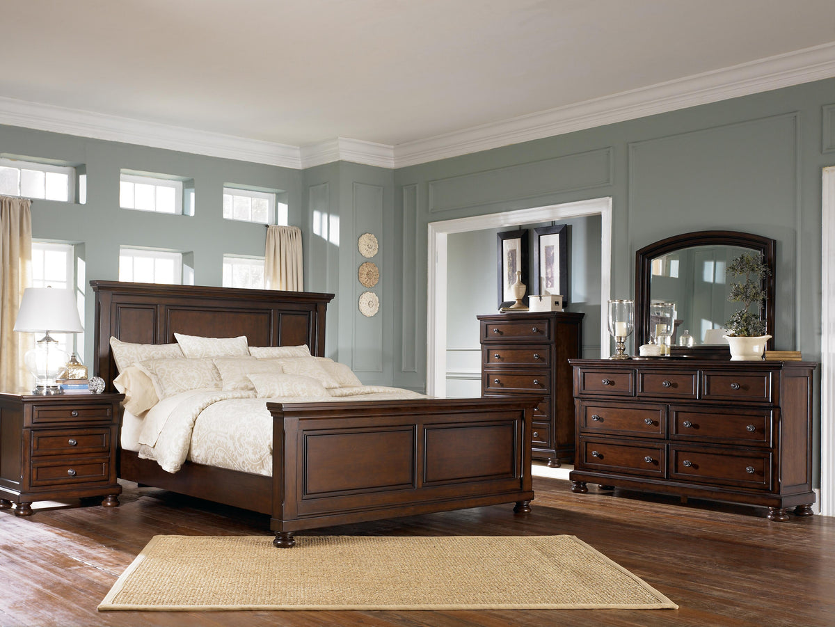 Porter California King Panel Bed in Rustic Brown, alternate view 8