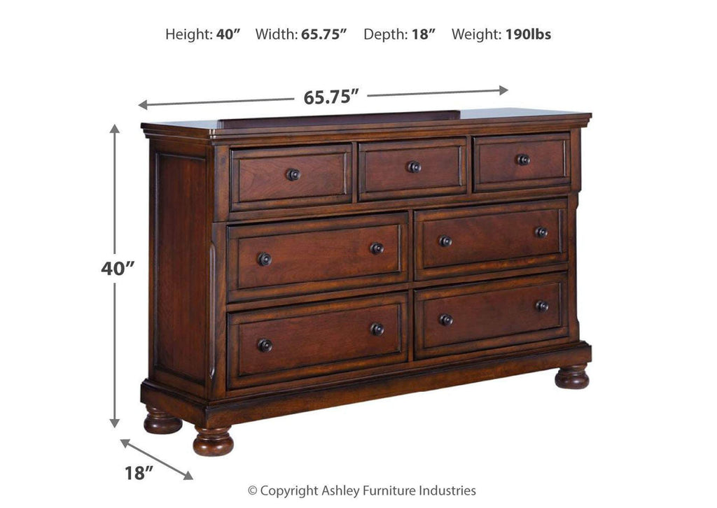 Porter King Panel Bed with Dresser dimensions
