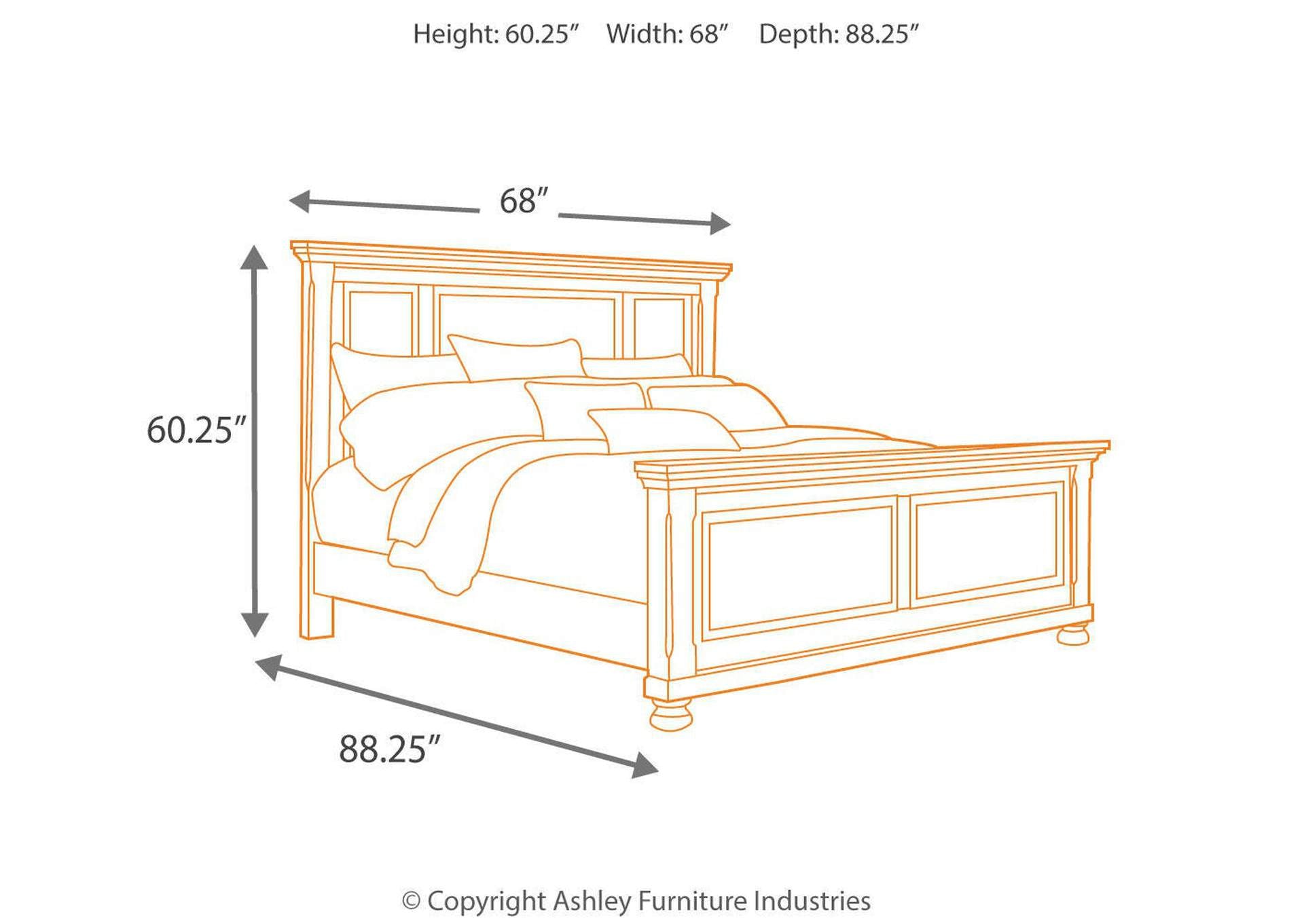 Porter Queen Panel Bed with Dresser dimensions