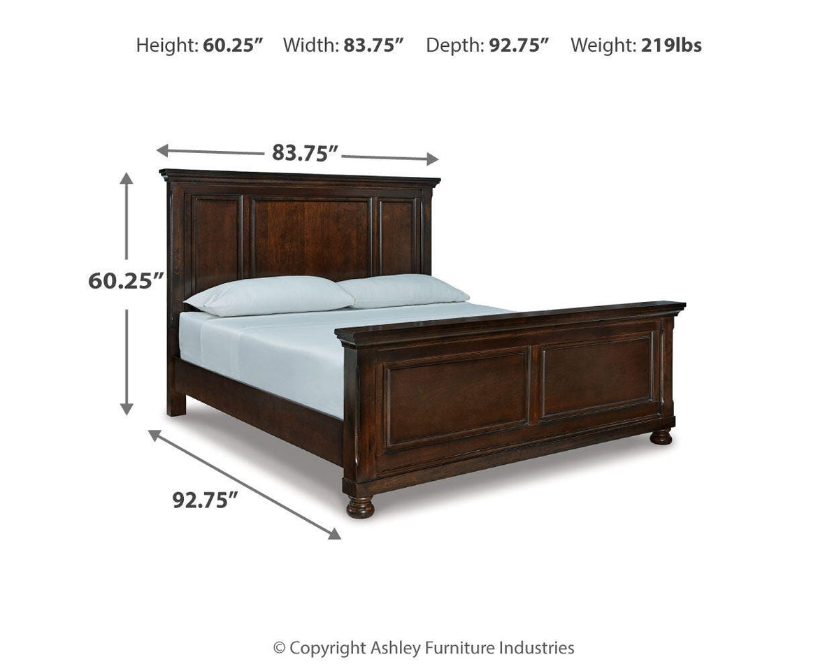 Porter California King Panel Bed in Rustic Brown, alternate view 11