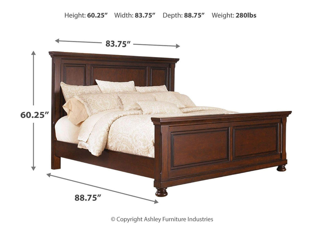 Porter King Panel Bed with Dresser dimensions
