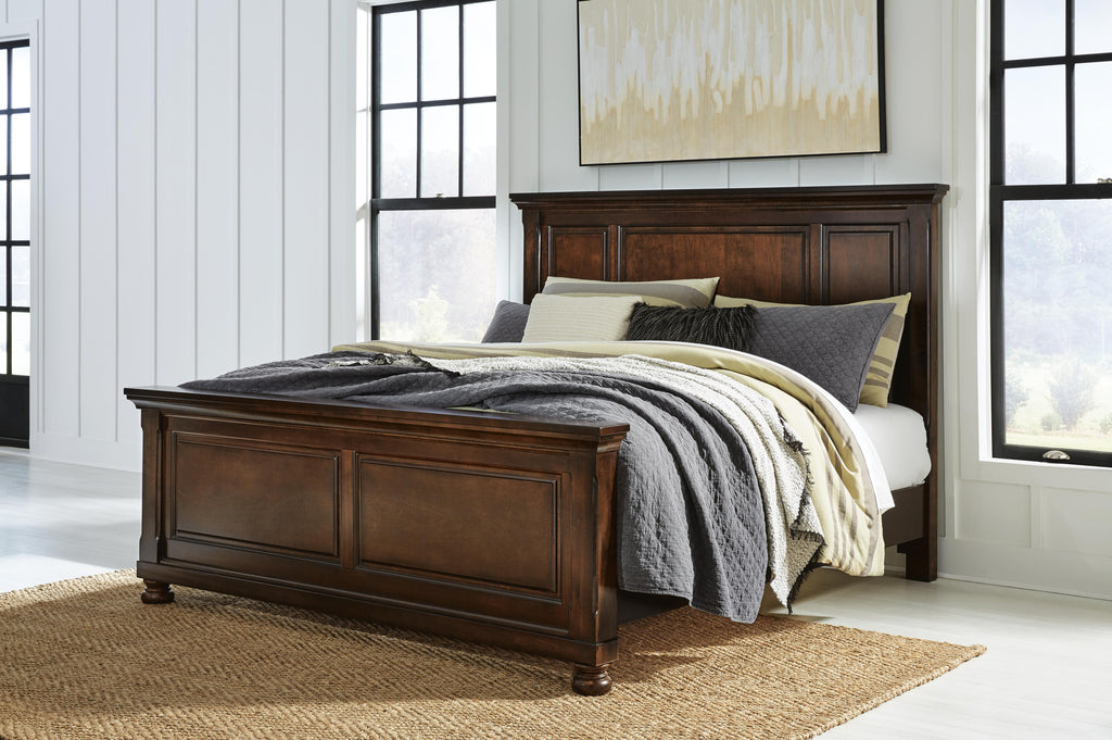 Porter California King Panel Bed in Rustic Brown, alternate view 3