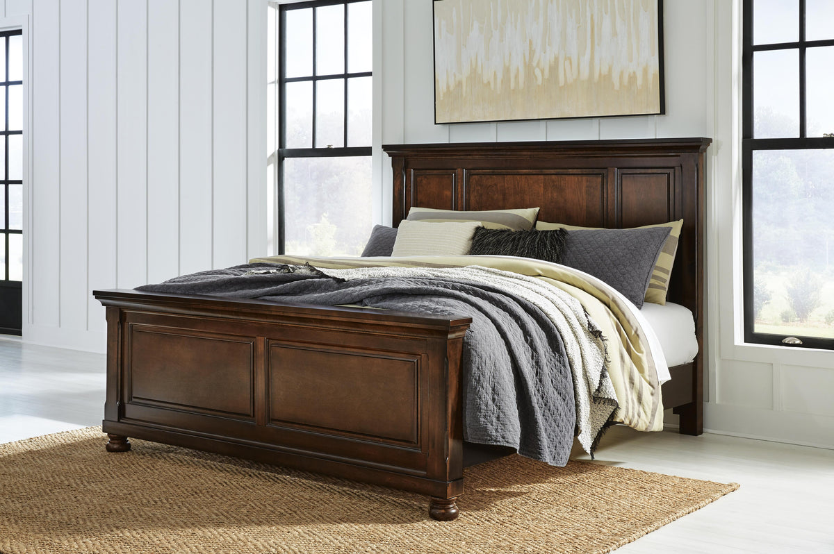 Porter California King Panel Bed in Rustic Brown, alternate view 3