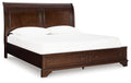 Trellington King Sleigh Storage Bed in Brown, angle view