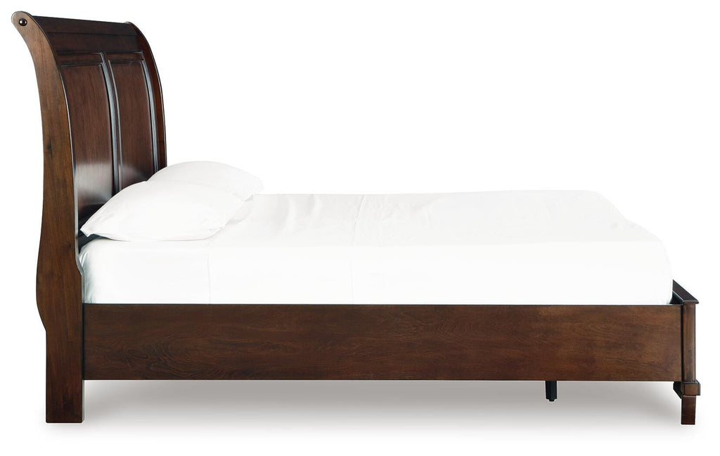 Trellington King Sleigh Storage Bed in Brown, side view