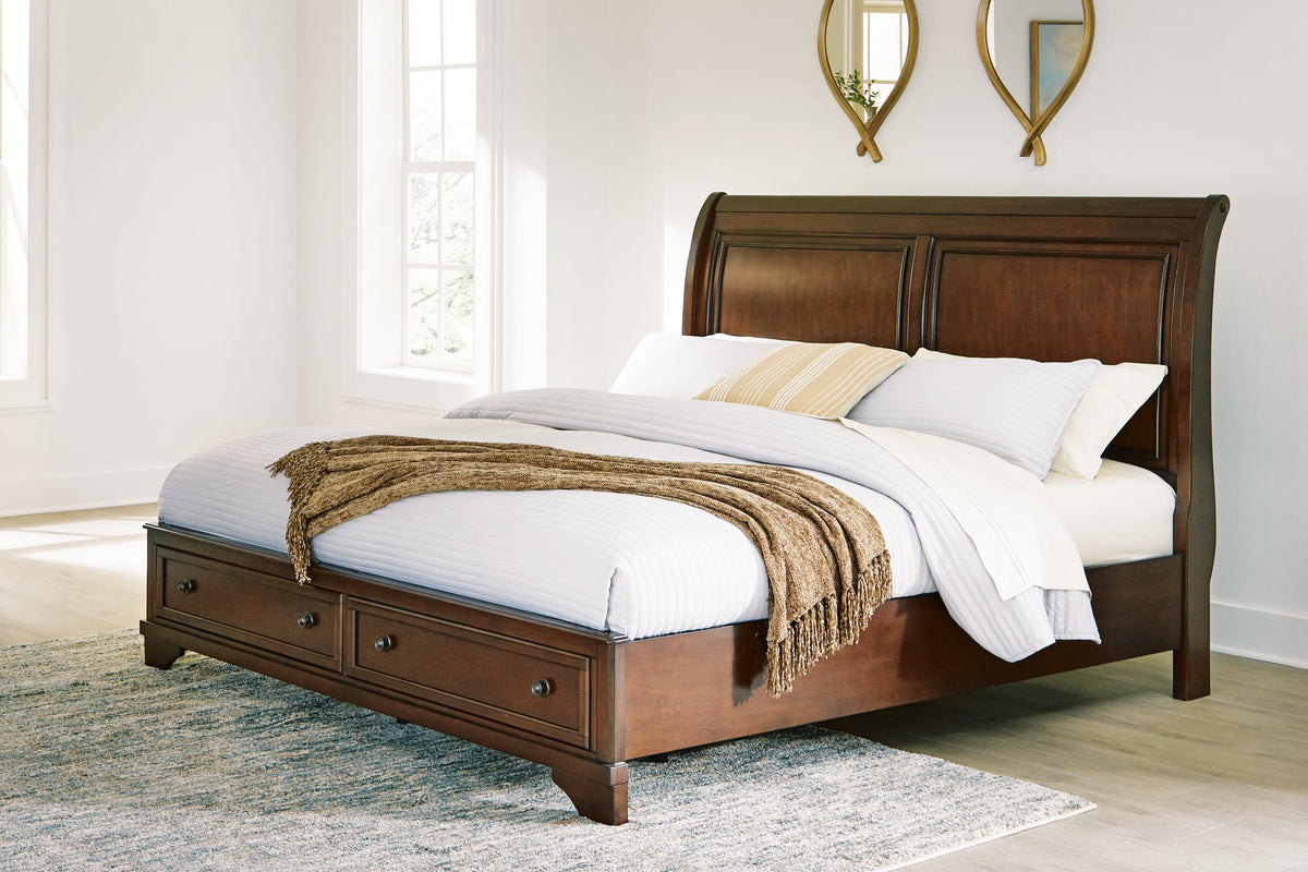 Trellington King Sleigh Storage Bed in Brown, alternate view 2