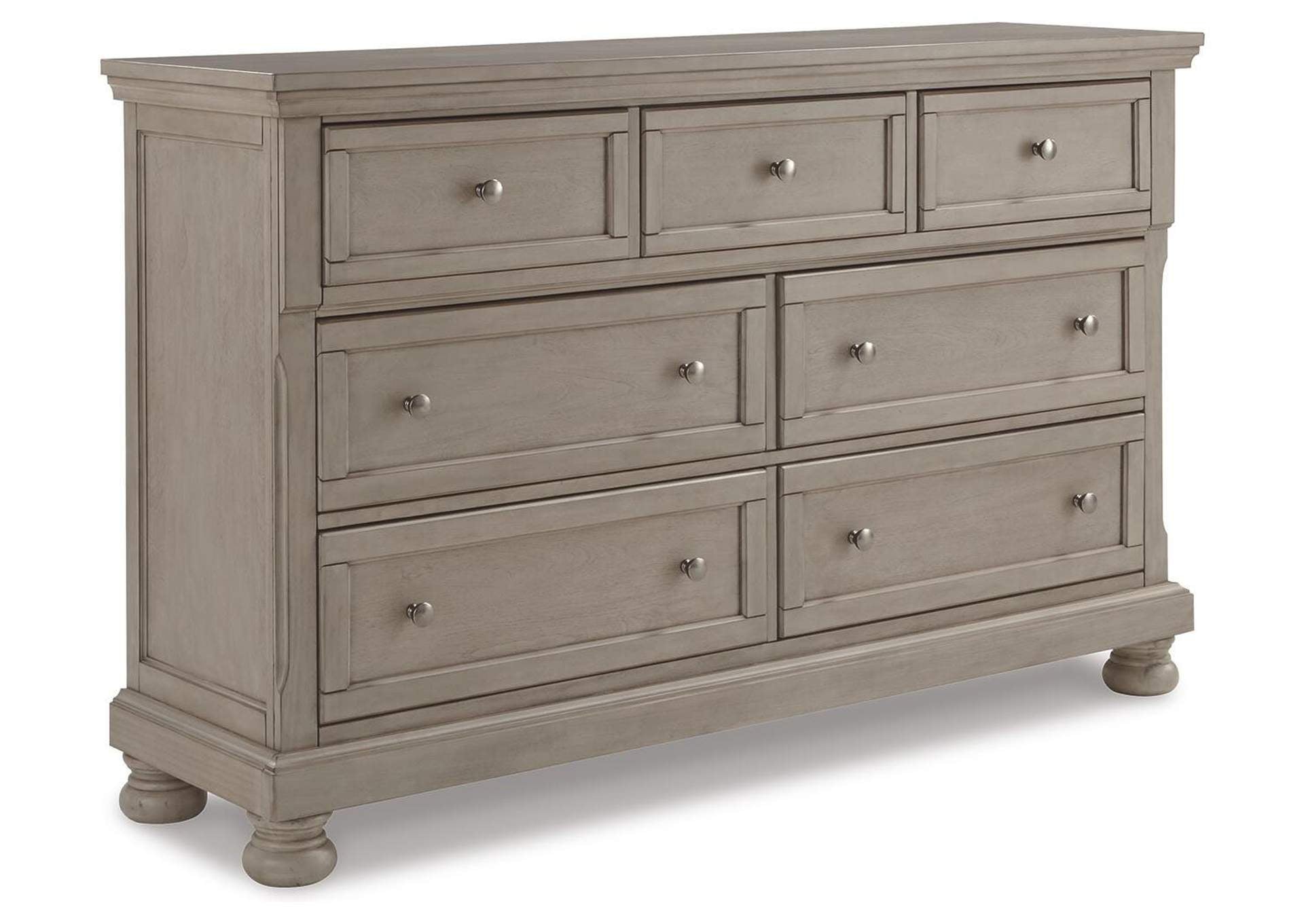 Lettner King Sleigh Bed with 2 Storage Drawers and Dresser