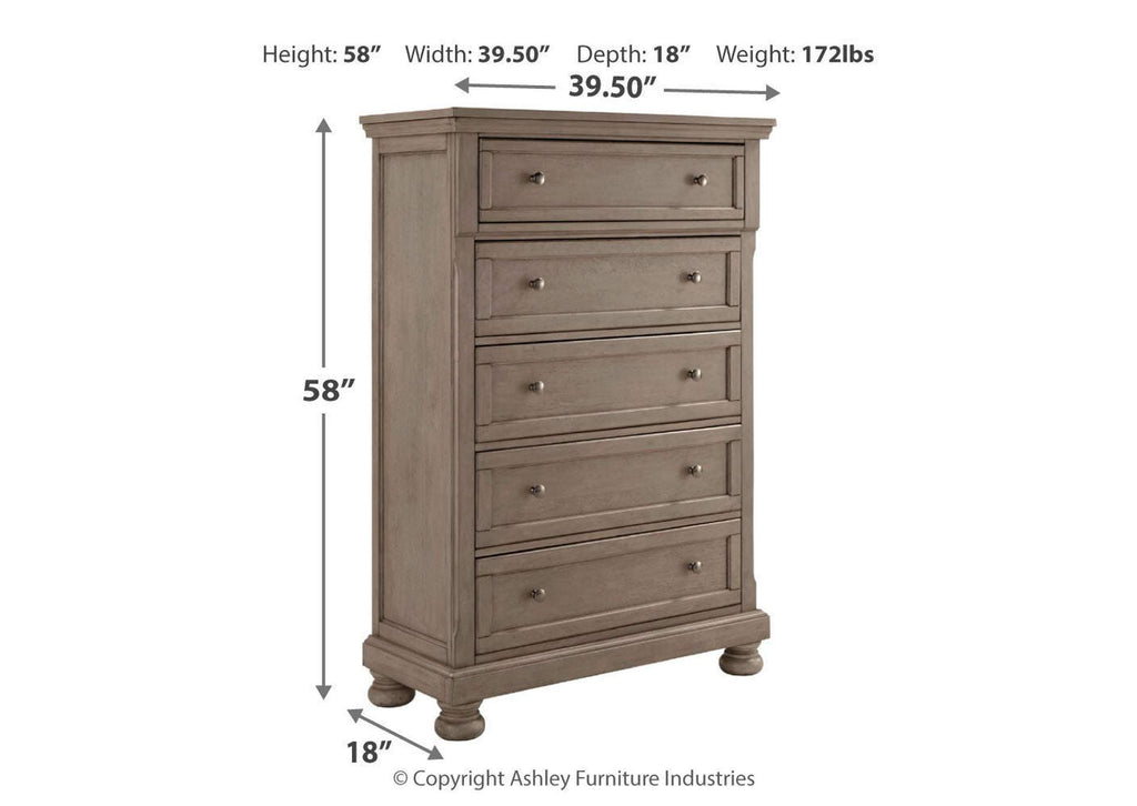 Lettner King Sleigh Bed with 2 Storage Drawers with Mirrored Dresser, Chest and Nightstand dimensions
