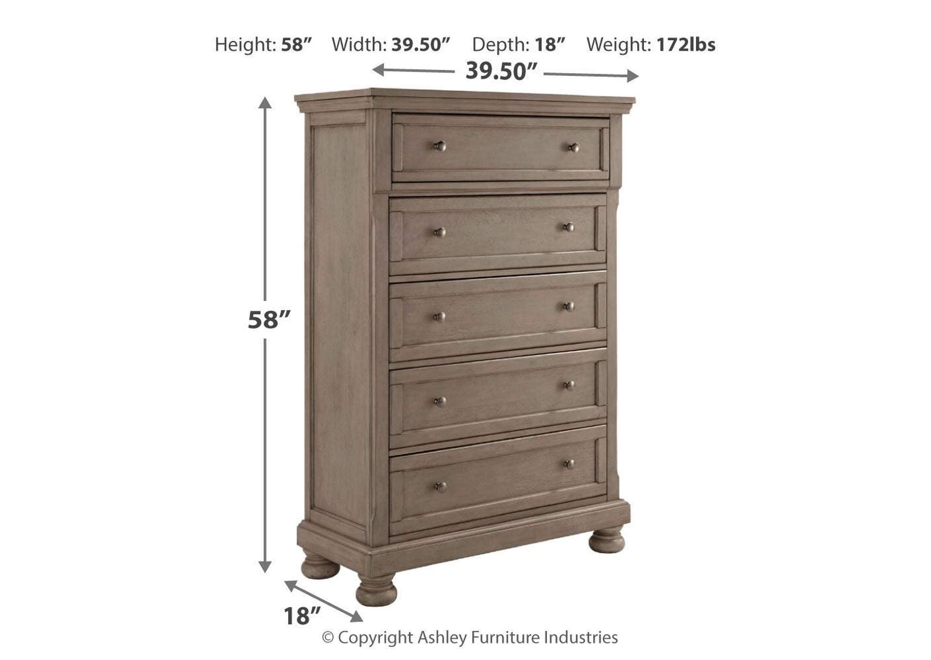 Lettner California King Panel Bed with Mirrored Dresser, Chest and Nightstand dimensions