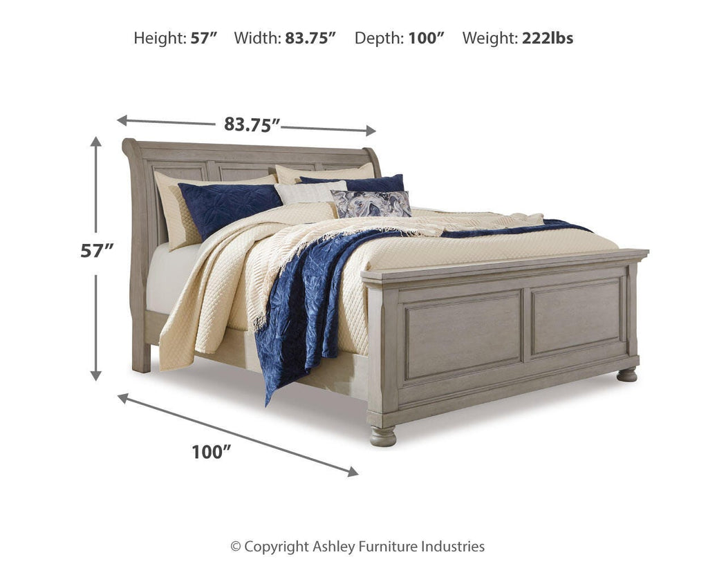 Lettner California King Sleigh Bed in Light Gray, alternate view 4