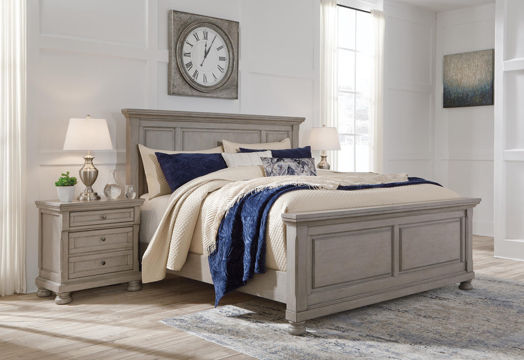 Lettner King Panel Bed in Light Gray, alternate view 3