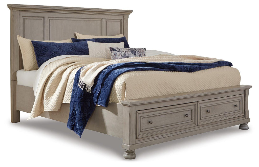 Lettner Queen Panel Storage Bed in Light Gray, alternate view 2