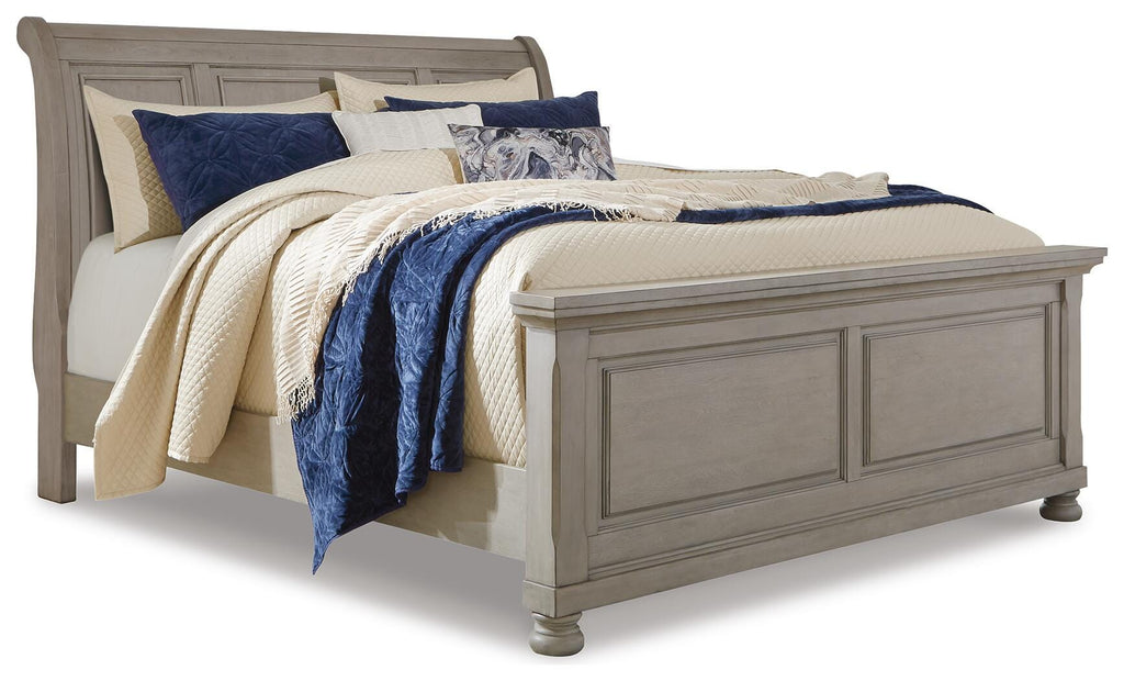 Lettner King Sleigh Bed in Light Gray, alternate view 2