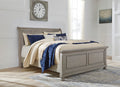 Lettner King Sleigh Bed in Light Gray