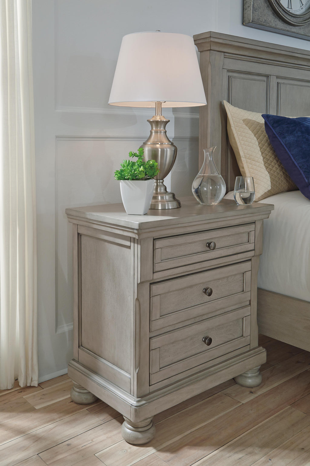 Lettner Nightstand in Light Gray, alternate view 3
