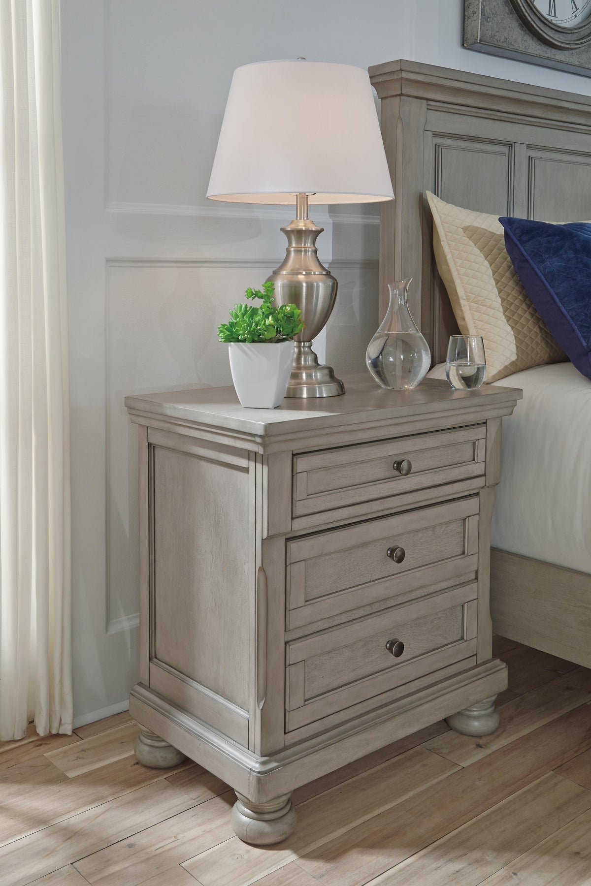 Lettner Nightstand in Light Gray, alternate view 3