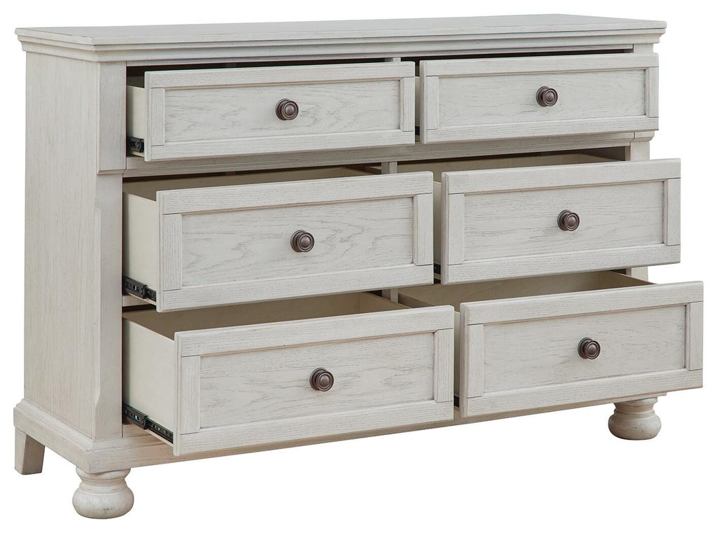 Robbinsdale Dresser in Antique White, open view