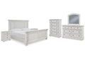 Robbinsdale King Panel Bed with Mirrored Dresser, Chest and 2 Nightstands