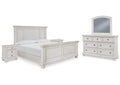 Robbinsdale Queen Panel Bed with Mirrored Dresser and 2 Nightstands