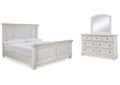 Robbinsdale California King Panel Bed with Mirrored Dresser