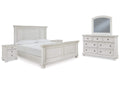Robbinsdale California King Panel Bed with Mirrored Dresser and 2 Nightstands